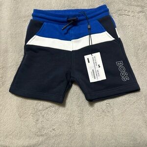 🆕Boss Blue and White Color-Block Shorts nwt